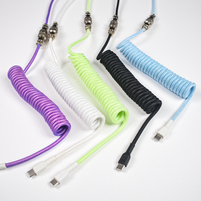 Type-C USB Coiled Aviator Cable