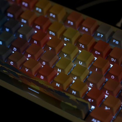 Sunset Afterglow Wooting Side Engraved Cherry Profile Transparent Camouflage Gradient Keycap Set