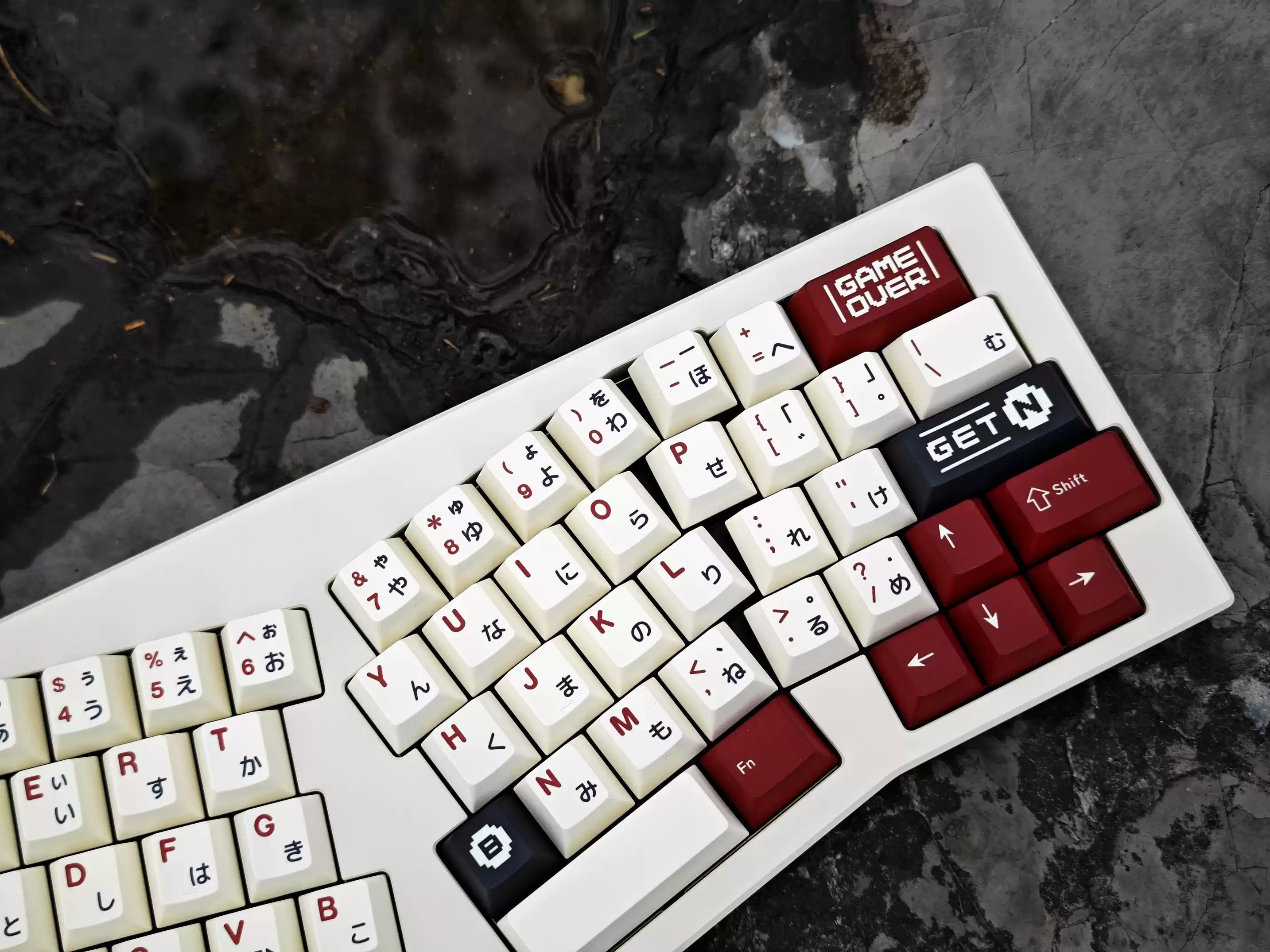 Red And White Theme Cherry Profile PBT Five-Sided Thermal Sublimation Mechanical Keyboard Keycaps Set