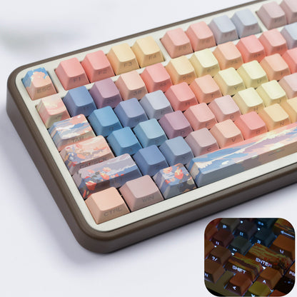 Sunset Afterglow Wooting Side Engraved Cherry Profile Transparent Camouflage Gradient Keycap Set