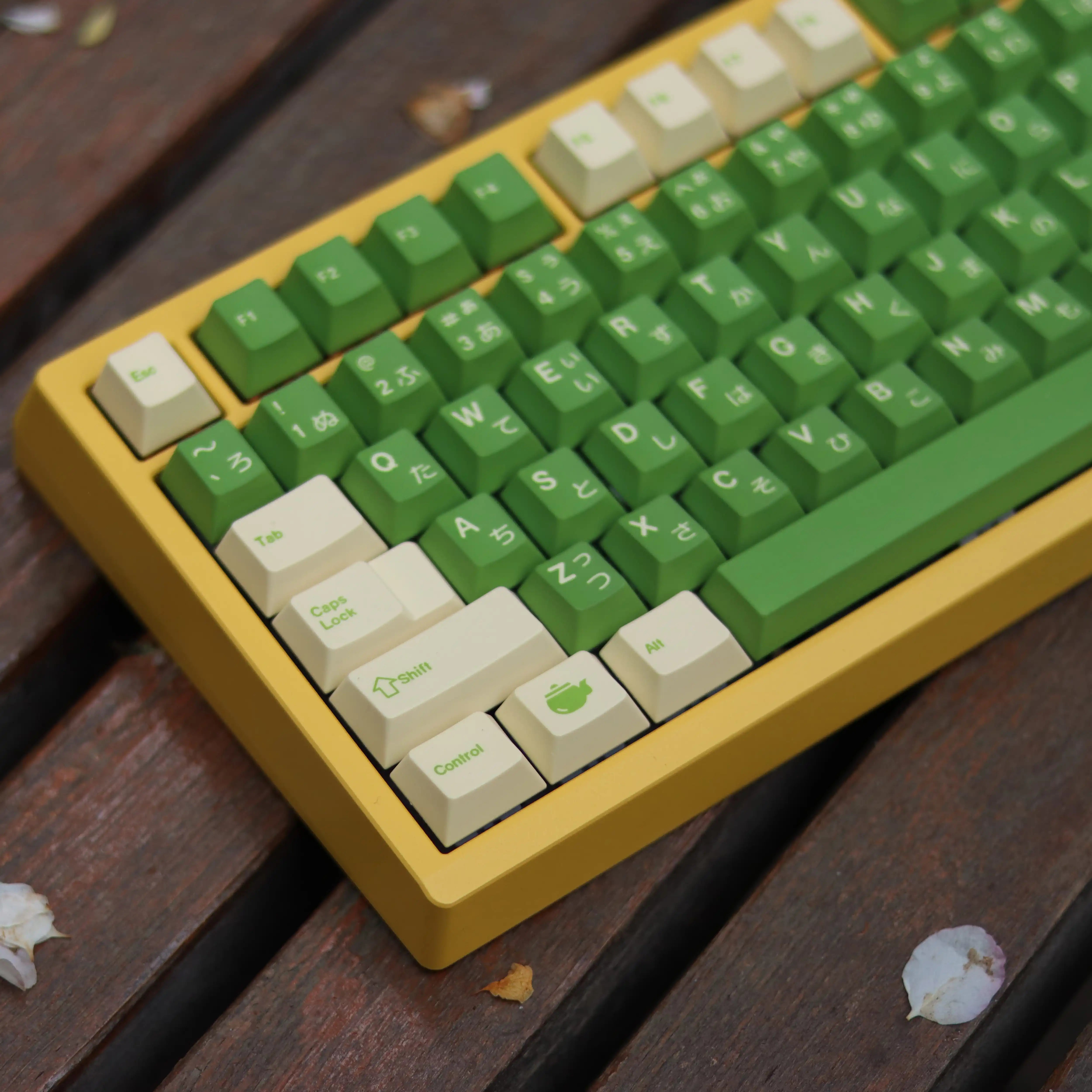 GMK Cream Matcha Theme Cherry Profile Keycaps