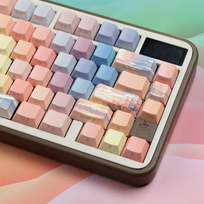 Sunset Afterglow Wooting Side Engraved Cherry Profile Transparent Camouflage Gradient Keycap Set