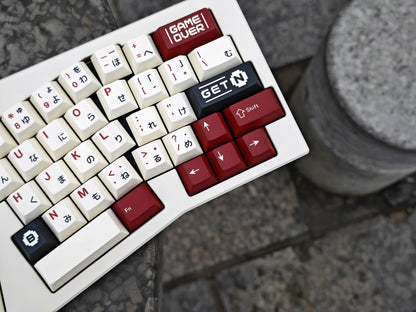 Red And White Theme Cherry Profile PBT Five-Sided Thermal Sublimation Mechanical Keyboard Keycaps Set