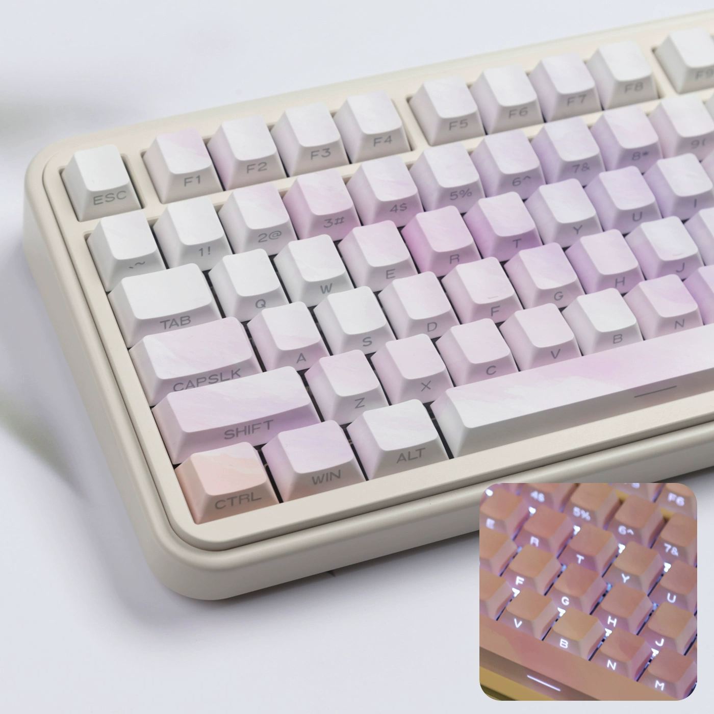 Watercolor Side-Engraved Translucent Keycaps Original Height Gradient