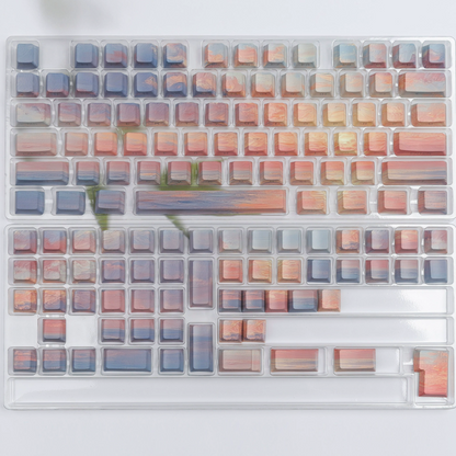 Sunrise Side-Engraved Translucent Gradient  Cherry Profile Keycaps