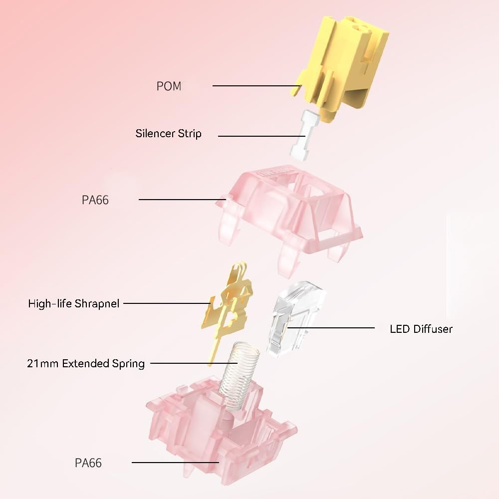 OUTEMU SILENT HONEY PEACH V3 Silent Linear/Tactile Switch