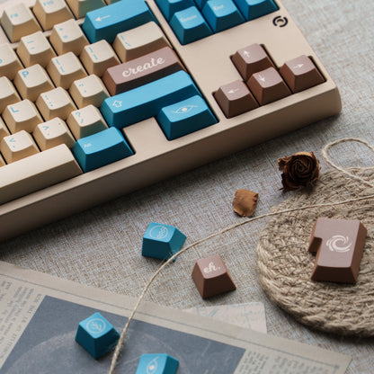 GMK Earth Tones PBT Cherry Profile Heat-Sublimation Keycaps Customized Large Set