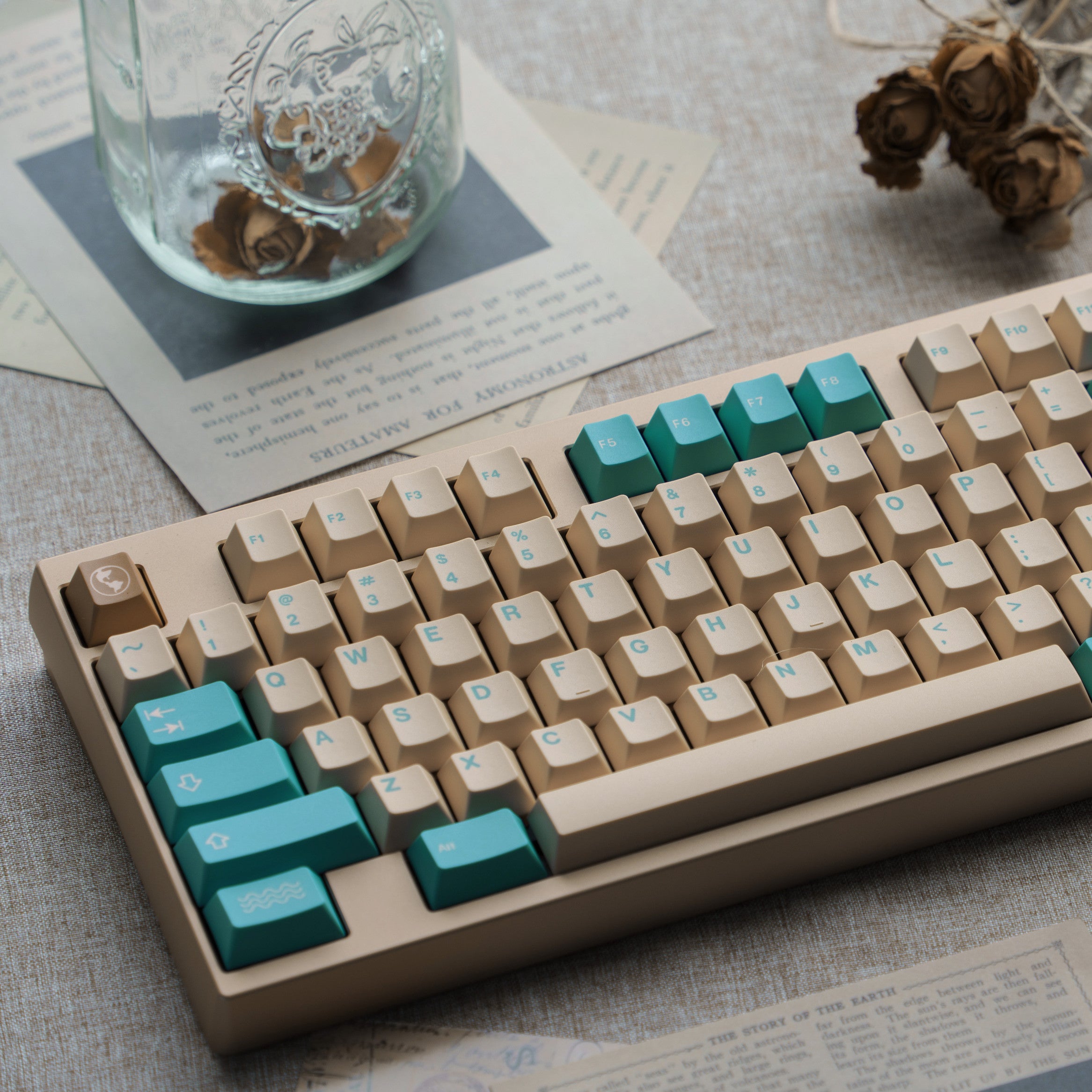 GMK Earth Tones PBT Cherry Profile Heat-Sublimation Keycaps Customized Large Set