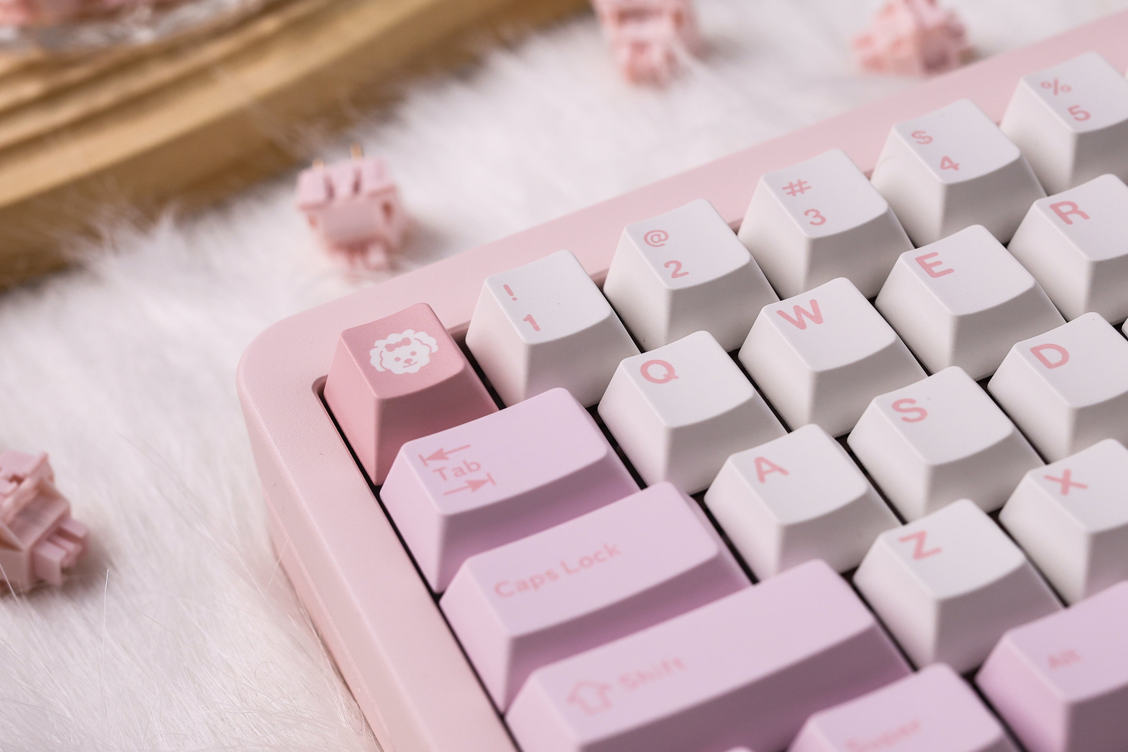 PinkPoodle PBT Cherry Profile 5 Side Sublimation Keycaps Set 177 Keys