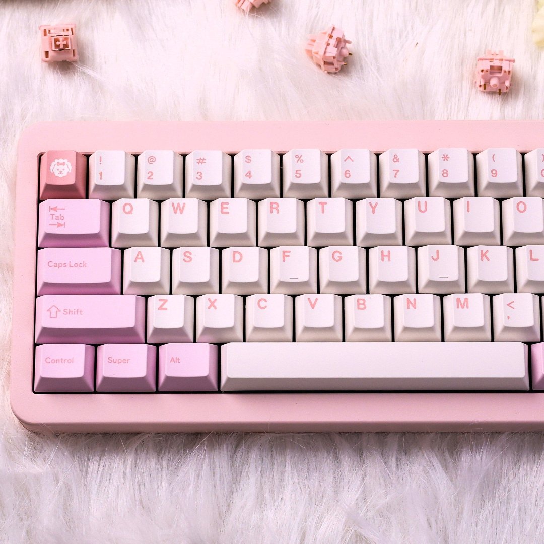 PinkPoodle PBT Cherry Profile 5 Side Sublimation Keycaps Set 177 Keys