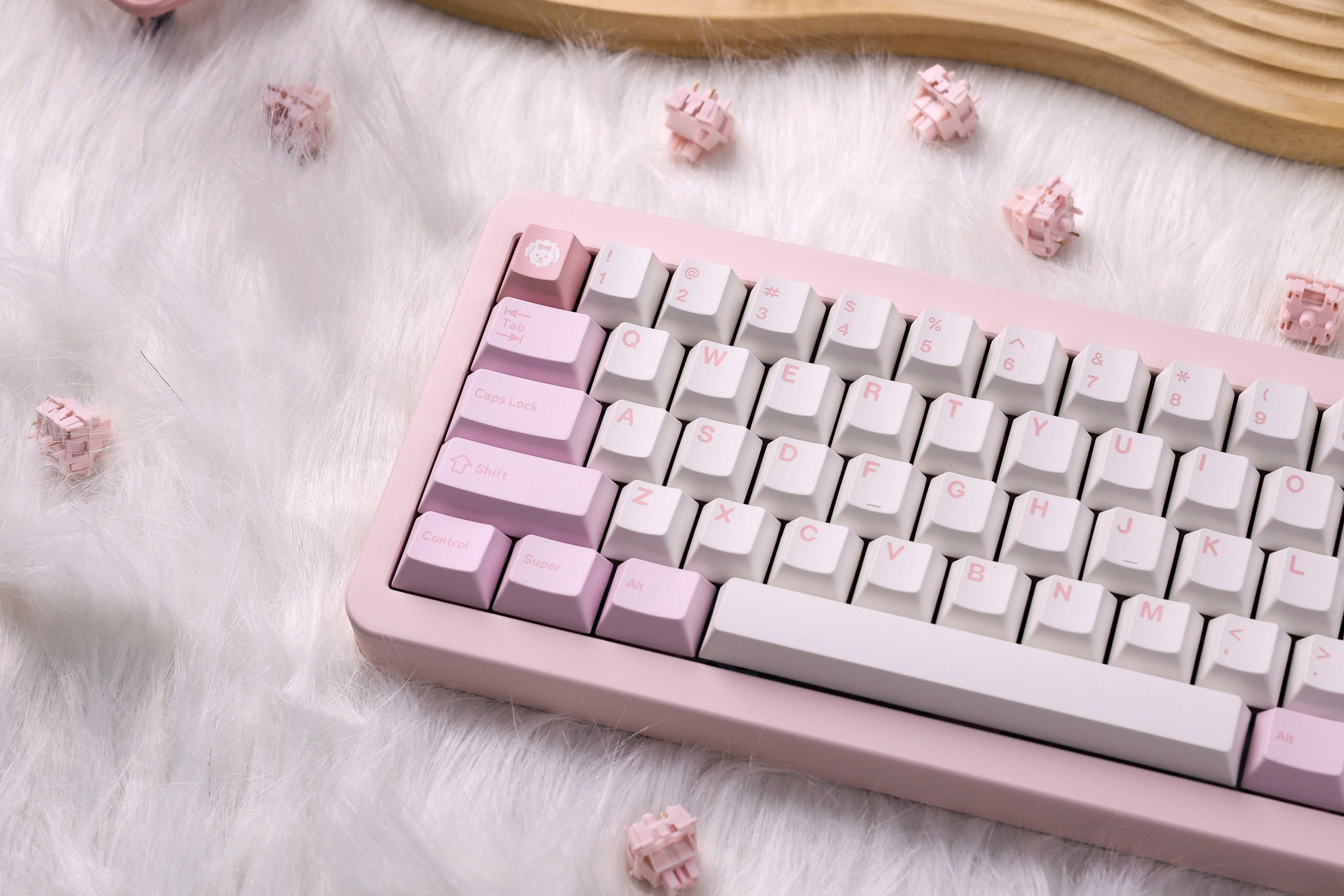 PinkPoodle PBT Cherry Profile 5 Side Sublimation Keycaps Set 177 Keys