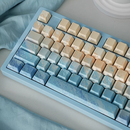 Aqua Line Cherry Profile Side Engraved PBT Keycap Set