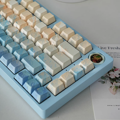 Aqua Line Cherry Profile Side Engraved PBT Keycap Set