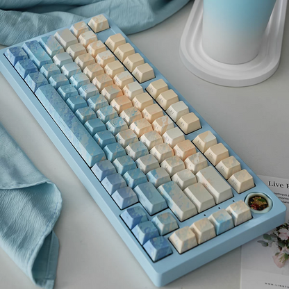 Aqua Line Cherry Profile Side Engraved PBT Keycap Set