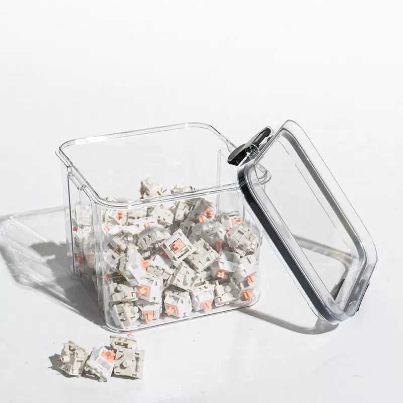 Mechanical Keyboard Keycap Shaft Box Plastic Sealed Jar Transparent Stackable Storage Collection Display Jar